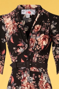Miss Candyfloss - Giada jumpsuit met bloemenprint  in zwart 2