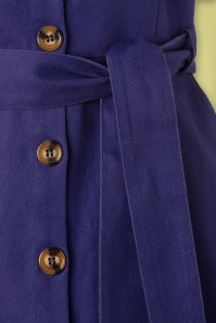 King Louie - Katy Sturdy Dress Années 70 en Bleu in Dazzling Blue Vertigineux  5