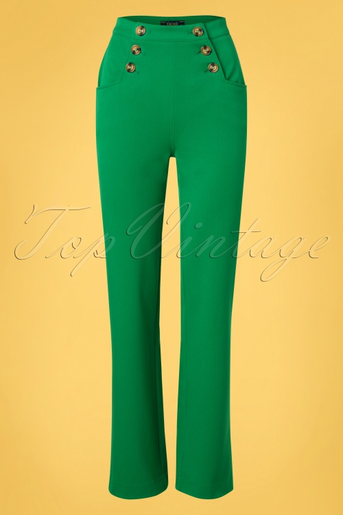 King Louie - 60s Sailor Broadway Pants in Very Green