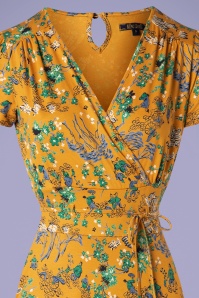 King Louie - Cecil Bonsai Dress Années 60 en Jaune Épicé 3