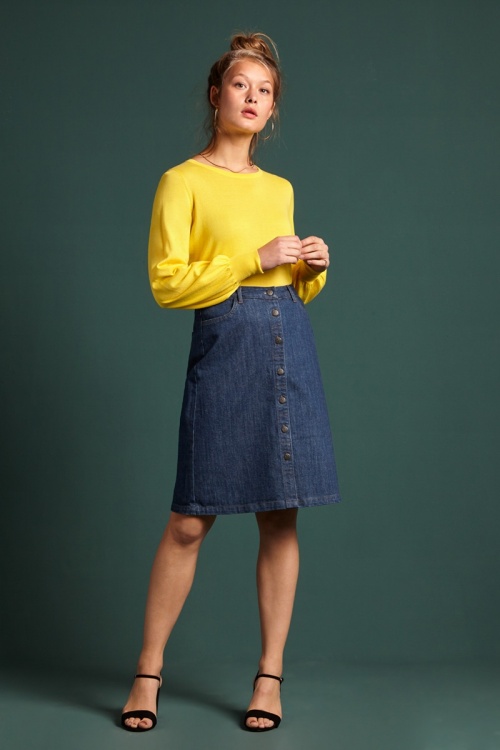 60s Angie Denim Skirt in Blue