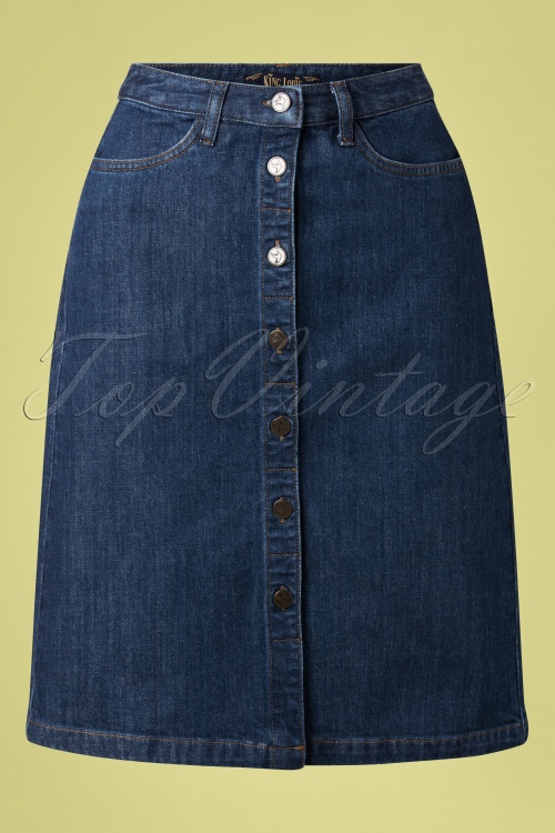 King Louie - 60s Angie Denim Skirt in Blue
