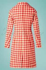 King Louie - 60s Nathalie Nimes Check Coat in Red 5