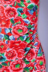 Lien & Giel - 60s Buenos Aires Roses Dress in Red 5