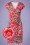 Lien & Giel - Buenos Aires Roses Dress Années 60 en Rouge 2