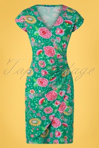 Lien & Giel - Buenos Aires jurk met bloemenprint in jade