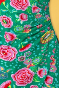 Lien & Giel - Buenos Aires jurk met bloemenprint in jade 4