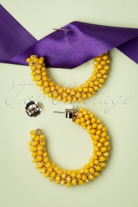Day&Eve by Go Dutch Label - 60s Beaded Hoop Earrings in Sunshine Yellow 3