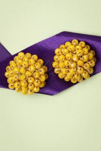 Day&Eve by Go Dutch Label - 60s Bulb of Beads Earstuds in Sunshine Yellow