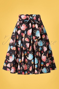 Belsira - 50s Claire Tea Party Swing Skirt in Black 4
