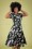 Caterina Vintage Bloom Swing Dress Années 40 en Vert Foncé