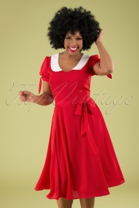 Collectif Clothing - Mirella Swing Dress Années 50 en Rouge