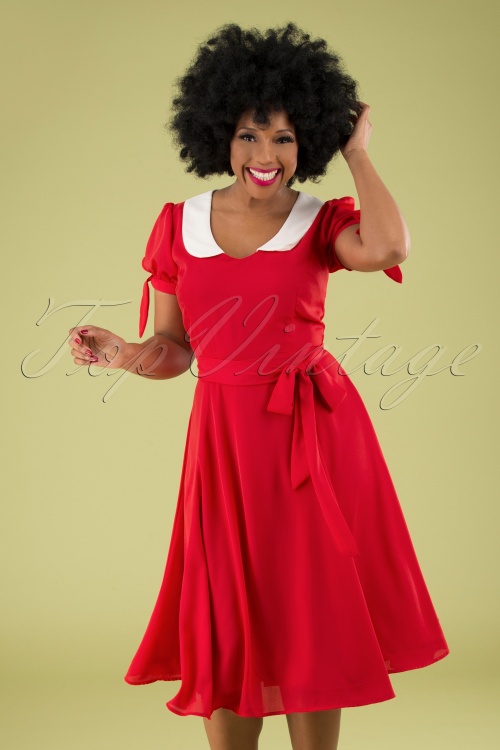Collectif Clothing - Mirella Swing-Kleid in Rot