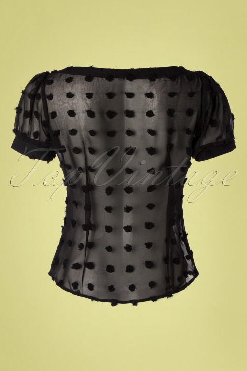 Belsira - Lynda blouse met stippen in zwart 4