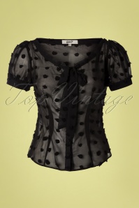 Belsira - Lynda blouse met stippen in zwart 2