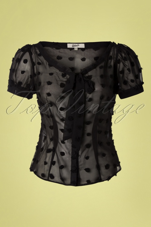 Belsira - Lynda blouse met stippen in zwart 2
