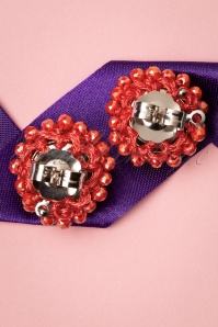 Day&Eve by Go Dutch Label - 60s Bulb of Beads Earstuds in Tomato Red 3