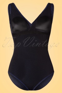 Marc & André Paris - 50s Vivienne Golden Shimmer Swimsuit in Midnight Blue 5