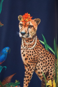 Yumi - Geparden-Tunika-Kleid in Marineblau 5