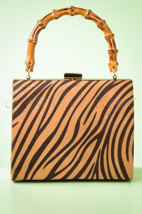 Darling Divine - 50s Zebra Box Bag in Beige and Black 3