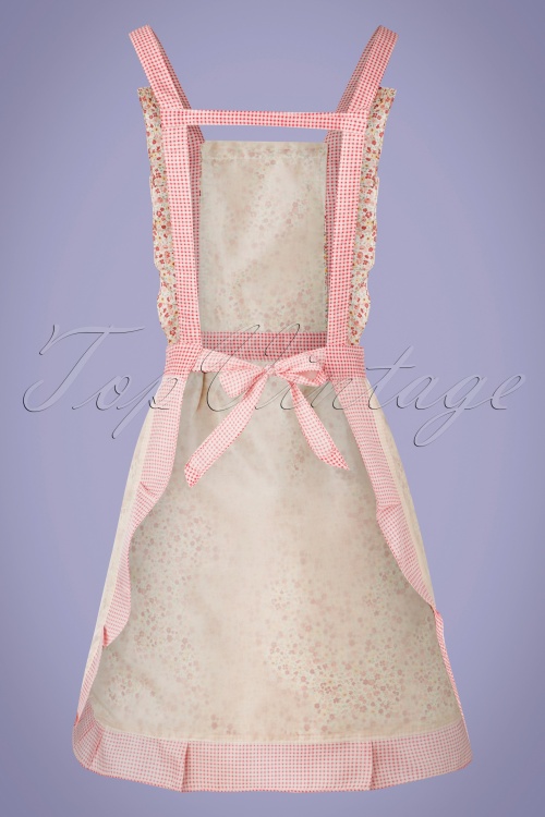 Collectif Clothing - Dolly schort met bloemenprint in roze 5
