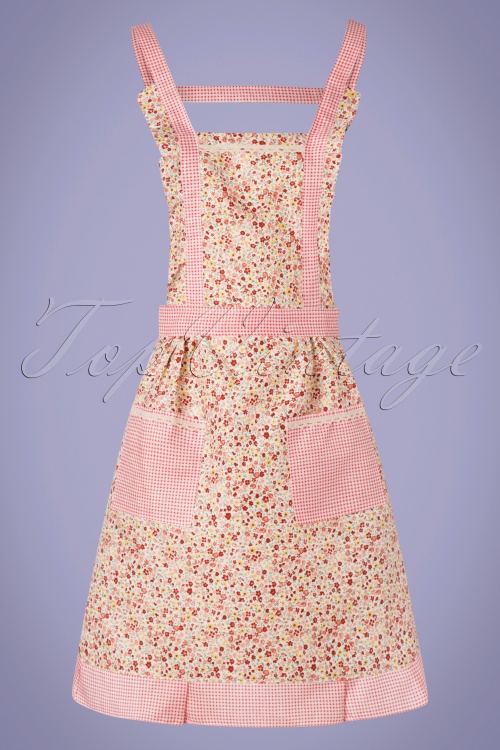 Collectif Clothing - Dolly schort met bloemenprint in roze