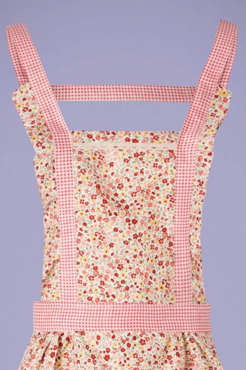 Collectif Clothing - Dolly schort met bloemenprint in roze 2