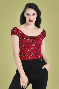 Bunny - 50s Alison Top in Red 2