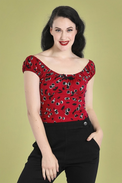 Bunny - 50s Alison Top in Red 2