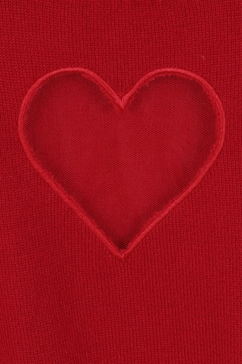Bunny - 60s Hearts Top in Red 3