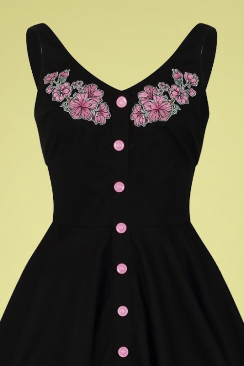 Bunny - 50s Lucy Mid Dress in Black 3
