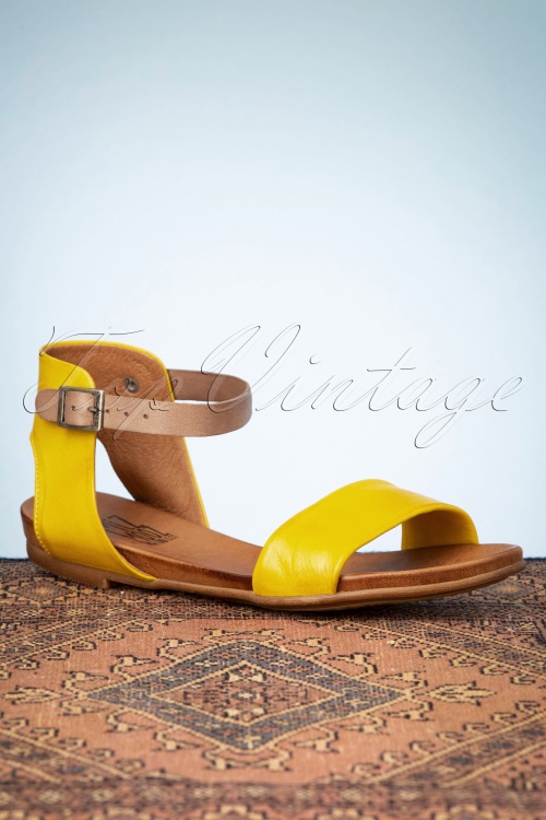 Miz Mooz - 70s Alanis Sandals in Yellow  2