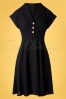 Hell Bunny 32556 Swingdress Black Buttondown 02062020 002W