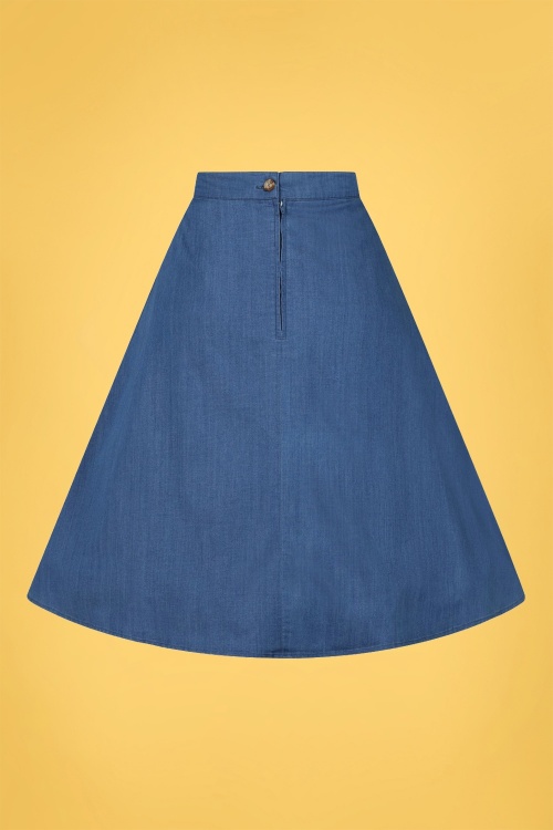 Bunny - 50s Freddie Skirt in Denim Blue 3