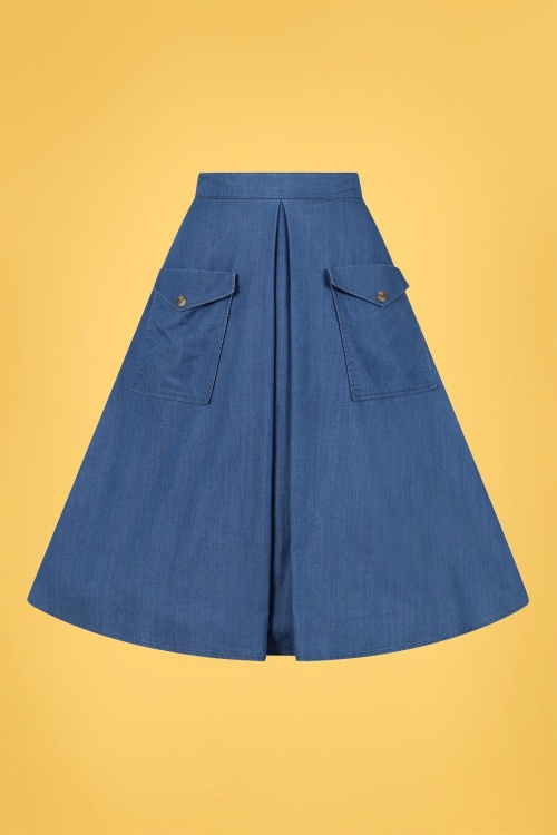 Bunny - 50s Freddie Skirt in Denim Blue 2