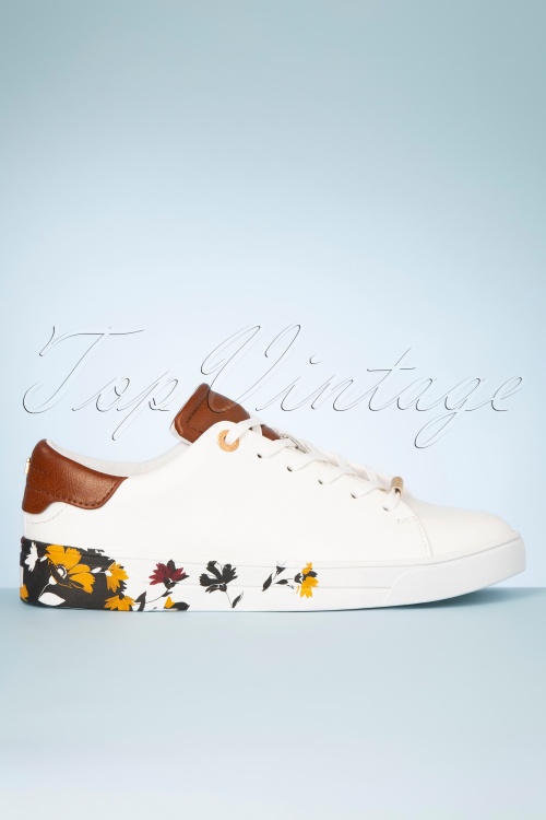 Ted Baker - 70s Wenil Floral Sneakers in White 5