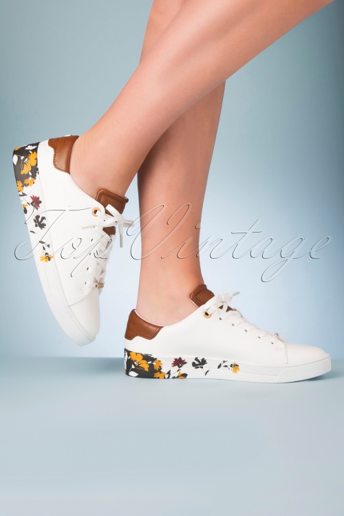 Ted Baker - 70s Wenil Floral Sneakers in White 4