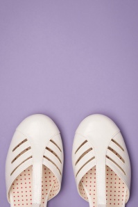 B.A.I.T. - 50s Edie T-Strap Flats in White 3