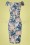 Vintage Chic for Topvintage - Donna penciljurk met bloemenprint in blauw 5