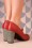 Nemonic - 60s Madison Rojo Leather T-Strap Pumps in Red 6