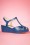 B.A.I.T. - 50s Kira Low Wedge Sandals in Blue 2