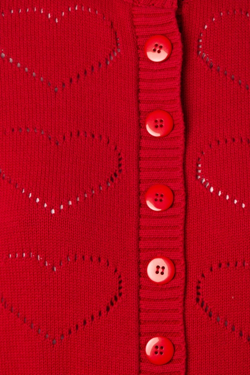 Vixen - Regina Knitted Cardigan Années 50 en Rouge Vif 3