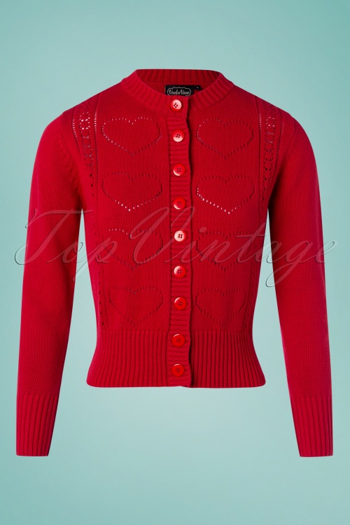 Vixen - 50s Regina Knitted Cardigan in Lipstick Red