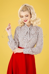 Vixen - Hope Hearts blouse in wit