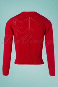 Vixen - 50s Regina Knitted Cardigan in Lipstick Red 4