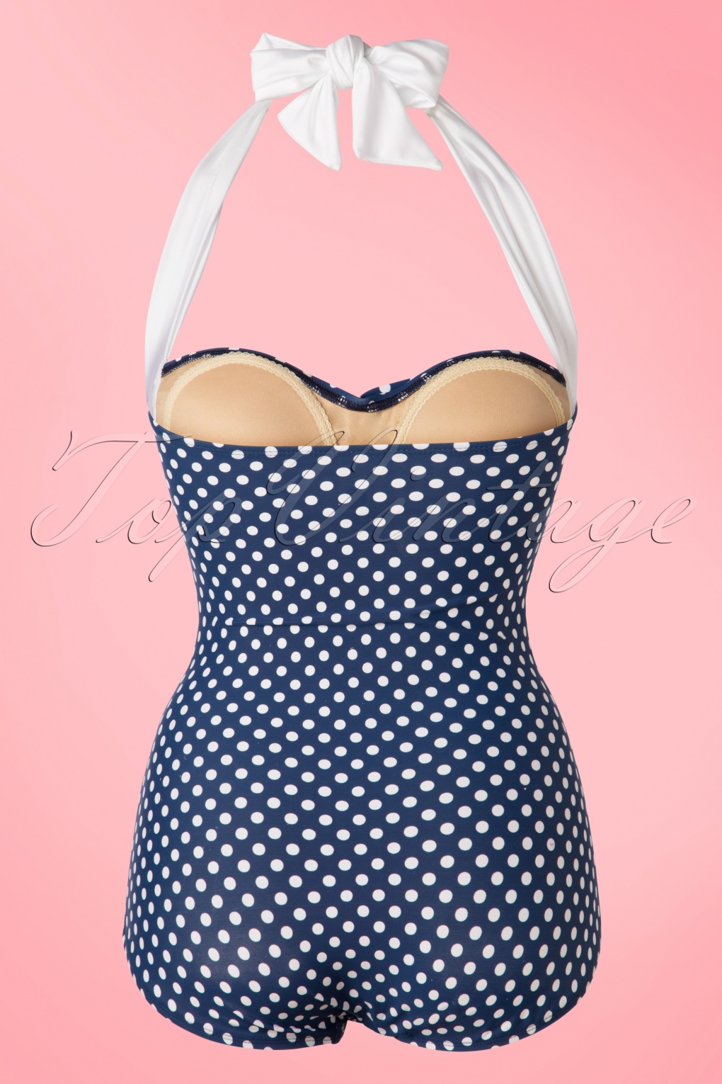 50s Sandy Frock One Piece Swimsuit in Navy