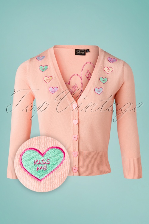 Vixen - Unreal Redheads Collaboration ~ Kim Love Heart vest in roze