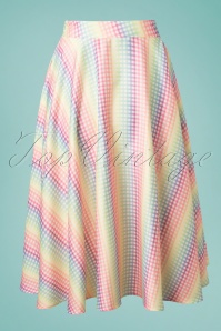 Vixen - Unreal Redheads Collaboration ~ 50s Trixie Gingham Skirt in Rainbow 4