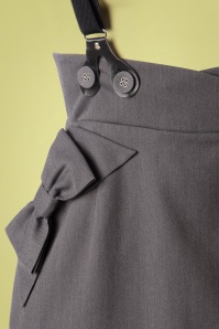 Vixen - 50s Gina Bow Suspender Pencil Skirt in Grey 3