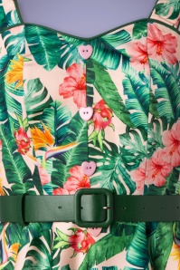 Vixen - Unreal Redheads Collaboration ~ Jinkx Floral Tropical Dress in Pink und Grün 4